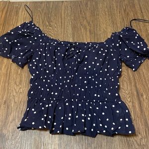 Blue polkadot crop top